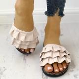 Women Flocking Slippers Casual Peep Toe Shoes