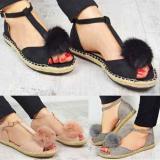 Plus Size Peep Toe Adjustable Buckle Sandals