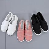 Women Cnavas Platform Loafers Creepers Casual Comfort Slip On Shoes