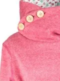 Long Sleeve Turtle Neck Buttoned Hoodies