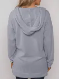 Buttoned Casual Hoodie Outerwear