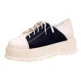 Brown All Season Casual PU Lace-up Oxfords