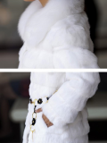 Warm Tie O-Neck Holiday Bodycon Faux Fur Coat