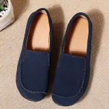 Women Nubuck Loafers Casual Slip On Plus Size Shoes