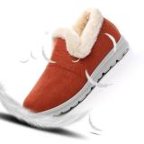 Fabric Flat Heel Boots Fur Lined Slip-on Winter Comfort Shoes