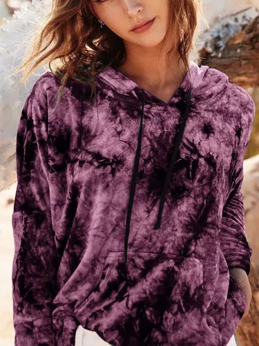 Long Sleeve Hooded Floral Printed Hoodies