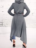 Long Sleeve Solid Asymmetric Plus Size Hoodies
