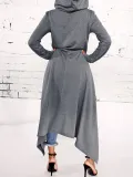 Long Sleeve Solid Asymmetric Plus Size Hoodies