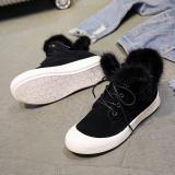 New Style Chelsea Boots Flocking Casual Lace-up Ankle Booties For Women