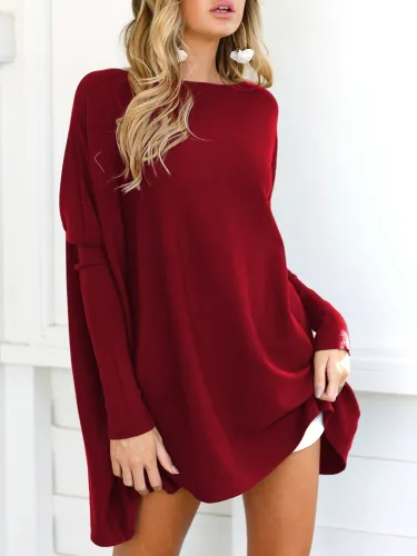 Polyester Solid Casual Crew Neck Shirt