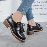Women PU Loafers Casual Comfort Tassel Slip On Shoes