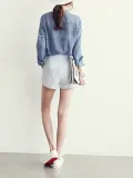 Casual Long Sleeve Loose Linen Blouse