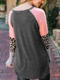 Casual Leopard Print Patchwork T-shirt