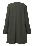 Buttoned Solid Cotton Ponchos & Cape