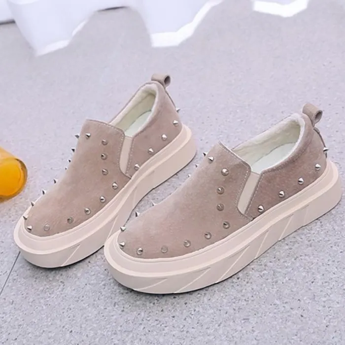 Women Artificial Suede Loafers Casual Comfort Flat Shoes