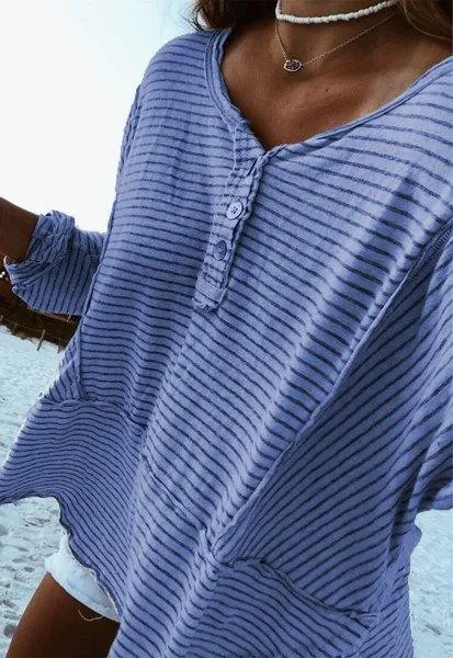 Buttoned Casual V Neck Cotton Shirts & Tops