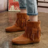Women Tassel Booties  Casual Comfort Shoes