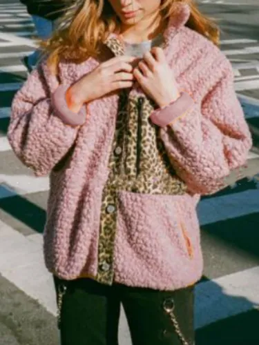 Leopard Print Side Zipper Pocket Paneled Woven Lapel Holiday Coat