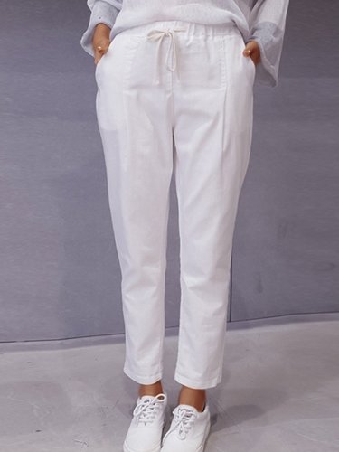 Plus Size Women Plain Casual Pants