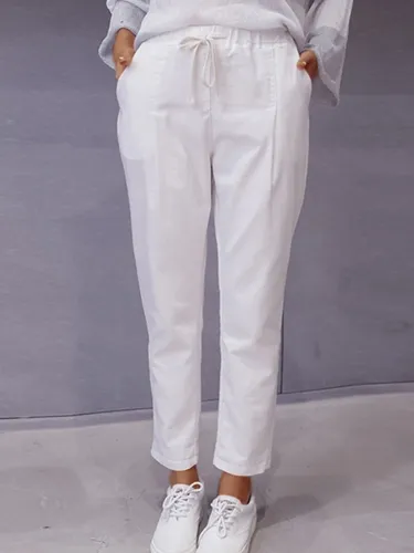 Plus Size Women Plain Casual Pants