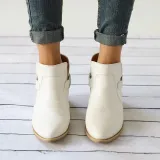 Women PU Booties Casual Comfort New Fashion Thick Shoes