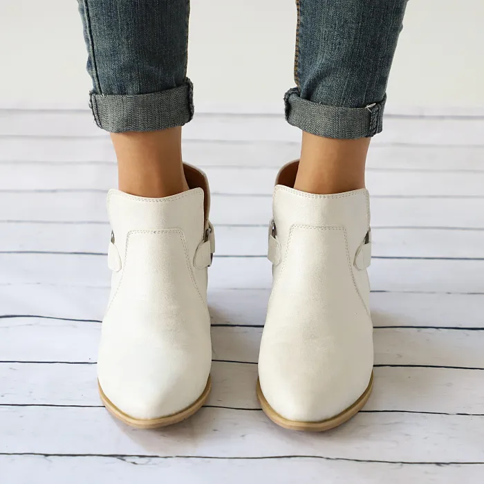 Women PU Booties Casual Comfort New Fashion Thick Shoes