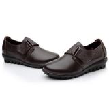 Big Size Buckle Leather Hook Loop Soft Flat Casual Loafers