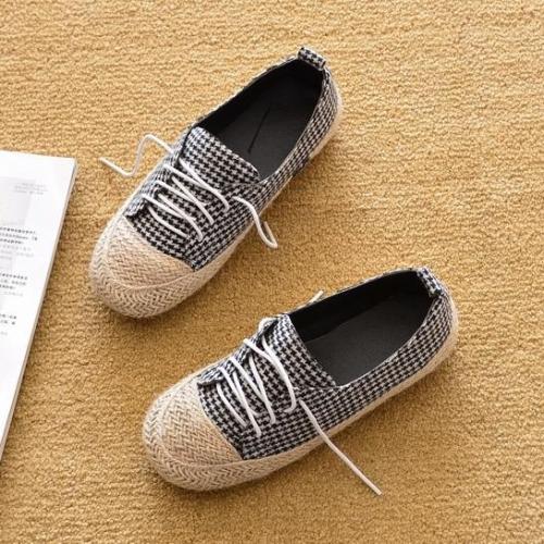 Women Handmade Nubuck Braided Leopard Suede Flat Loafers
