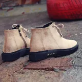 Women Flocking Booties Casual Comfort Zipper Shoes