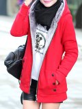 Spandex H-line Buttoned Casual Plus Size Coat