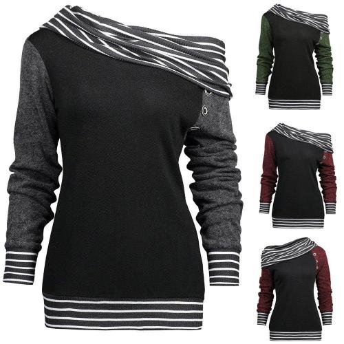 Long Sleeve Striped Casual Blouse & Shirts