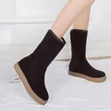 Women's Round Toe Casual Low Heel Boots
