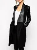 Black Elegant Paneled Quilted Coat