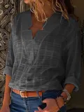 Elegant V Neck Paneled Blouse