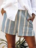 Stripes-Printed Casual Shorts