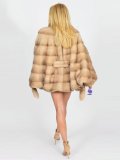 Plus Size Bats Sleeveless Faux Fur Leather Winter Parka Coat