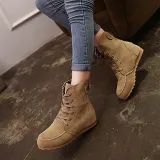 Round Toe Women Ankle Lace-Up Boots