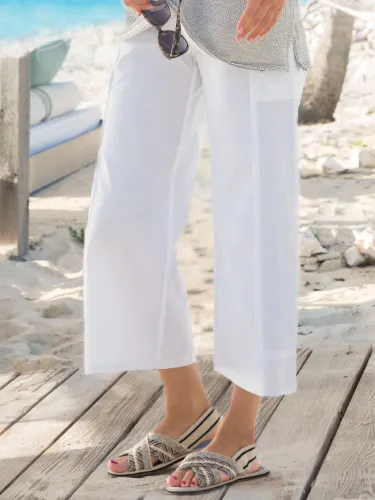 Solid Cotton Casual Pants