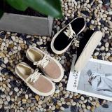 Women Artificial Suede Loafers Casual Comfort Lace Up Shoes
