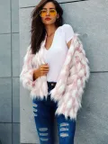 Faux Fur Plaid Patchwork Winter Coat
