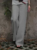 Casual Cotton Solid Pants