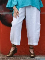 Casual Cotton Solid Pants