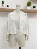 Women Fringed Casual Solid Long Sleeve Cardigan
