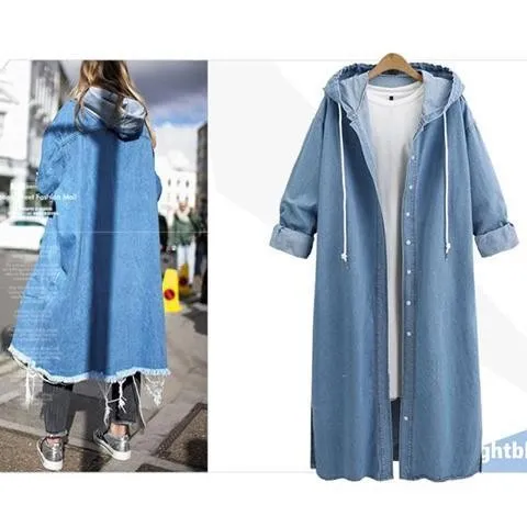 Hoodie Female Jeans Overcoat
