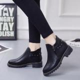 Khaki Spring/Fall Chunky Heel Zipper Boot