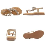 Rhinestone Clip Toe Bohemia Sandals