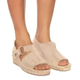 Women Arc Suede Espadrille Wedge Sandals