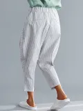 Plus Size Women Striped Loose Casual Pants