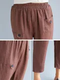 Plus Size Women Plain Casual Pants