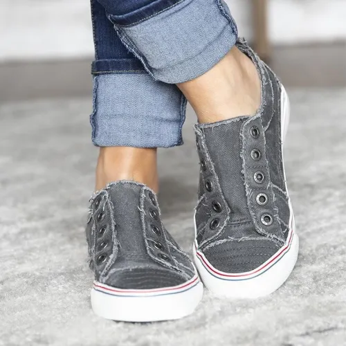 Women Canvas Casual Flats Shoes Vintage Sneaker Loafers
